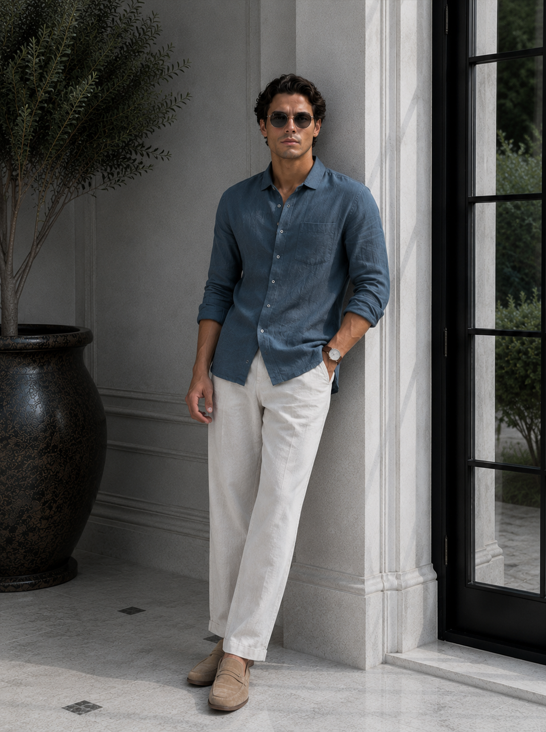 Old Money Classic Combo (Slate Blue & White)