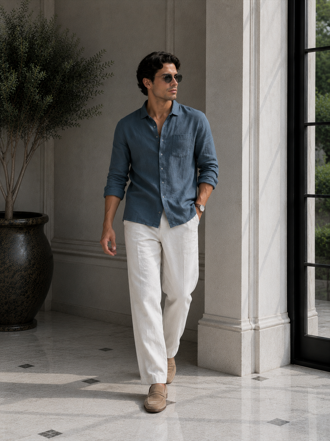 Old Money Classic Combo (Slate Blue & White)